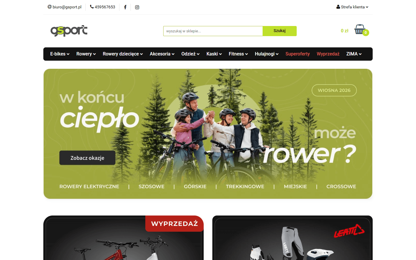 Gsport - sklep sportowy e-commerce